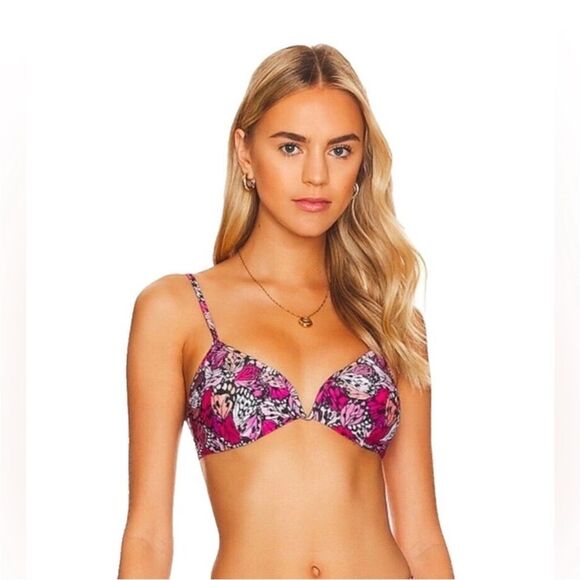 L*Space NWT Eco Chic Econyl® Helena Bikini Top in Butterfly Effect Size Medium - Picture 1 of 9